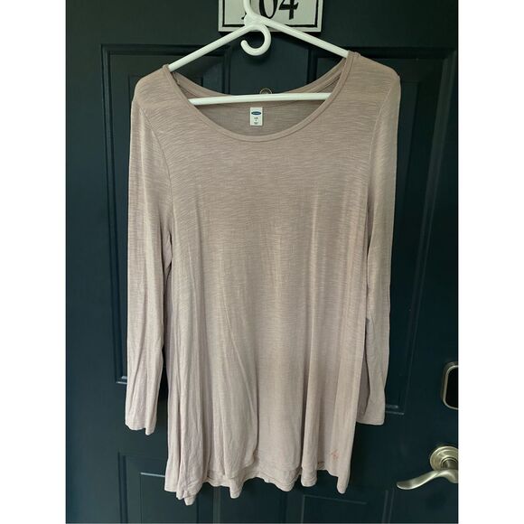 Old Navy Luxe Slub-Knit Swing Tee in Icelandic Mineral Pale Pink, Sz Large - Picture 6 of 12